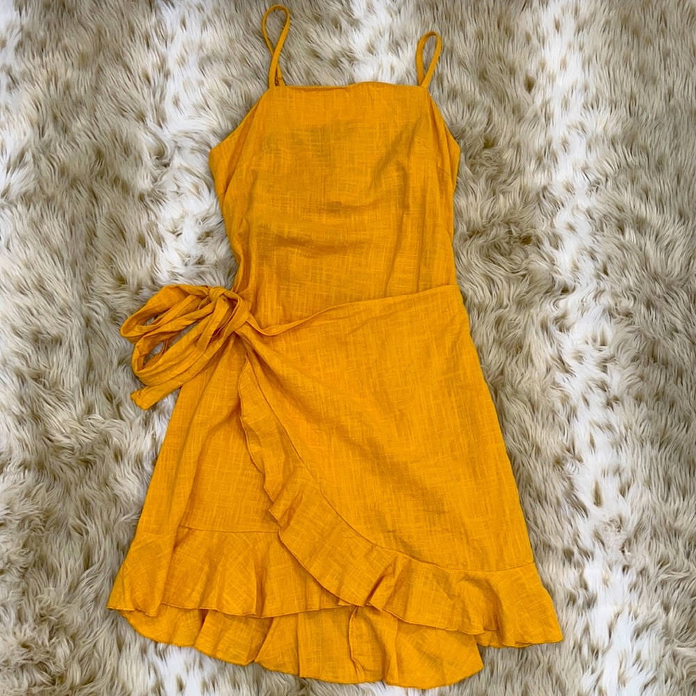 Mustard Yellow Ruffle Sundress